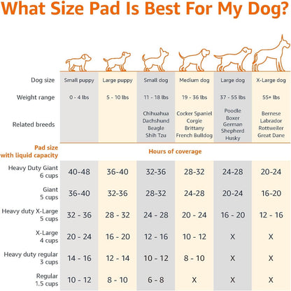 Leak-Proof Dog and Puppy Potty Training Pee Pads with Quick-Dry 5-Layer Super Absorbent Design, Regular Size 22 x 22 inch, Blue & White, 100 Count